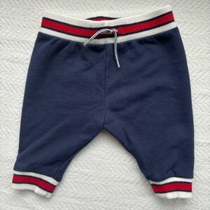 Janie and Jack Baby boys sweater pant jogger, navy and red, 0-3 months